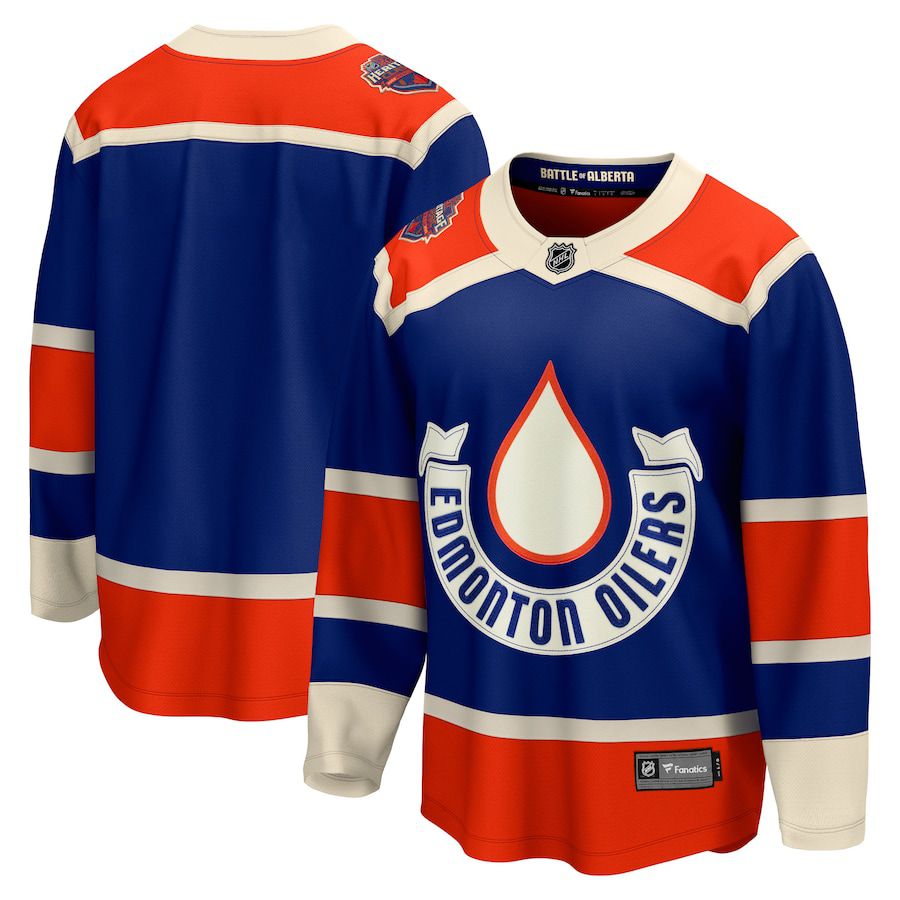 Men Edmonton Oilers Fanatics Branded Royal 2023 NHL Heritage Classic Premier Breakaway Jersey